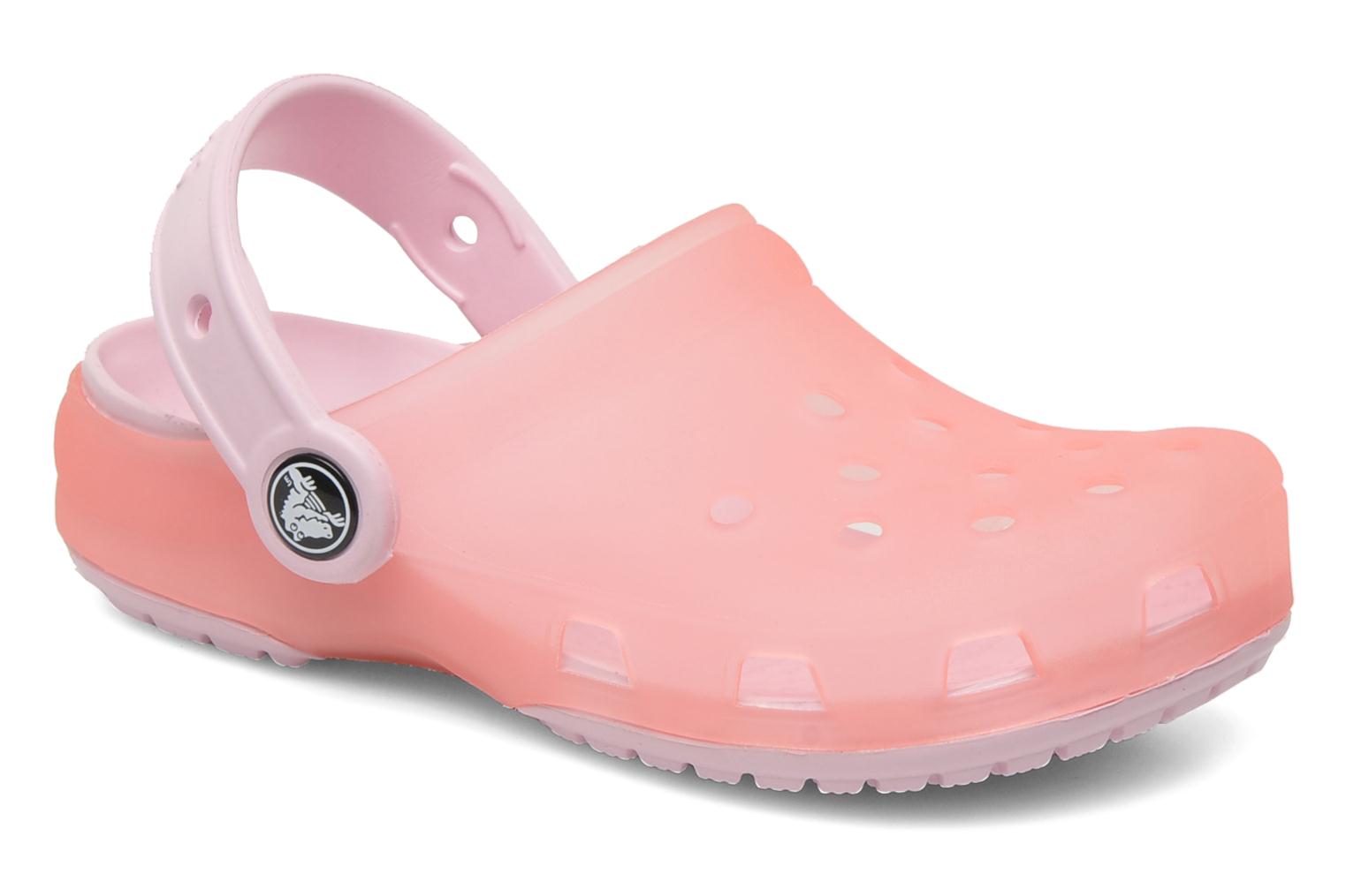 pink translucent crocs